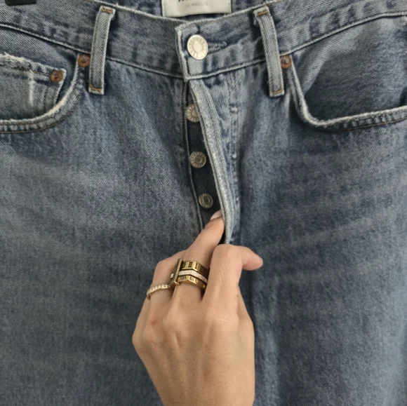 Agolde 90s pinch waist distressed straight leg jeans Size 26 - Picture 4 of 6